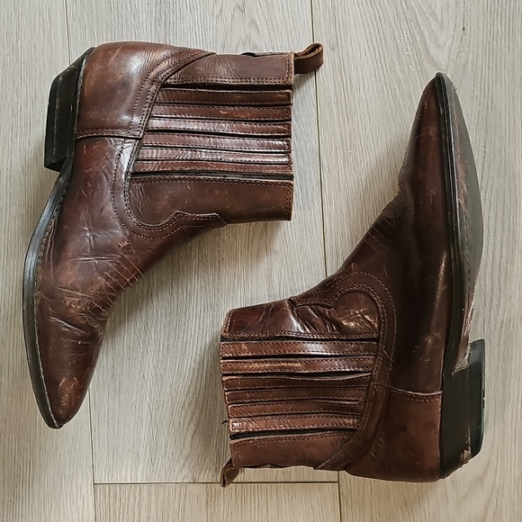 Vintage Ranchero Western Heritage Leather Ankle Cowboy Cowgirl Boots, Size 7 - Picture 3 of 17